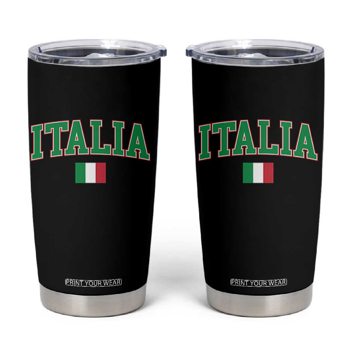 Vintage Italia Tumbler Cup Print Retro Varsity Italian Apparel TS10 Black Print Your Wear