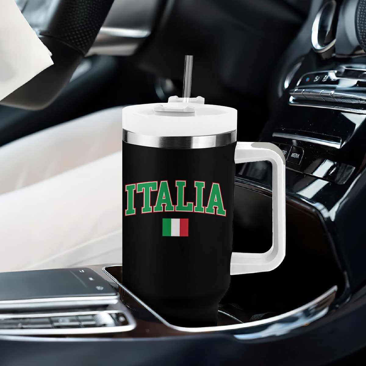 Vintage Italia Tumbler With Handle Print Retro Varsity Italian Apparel TS10 Print Your Wear