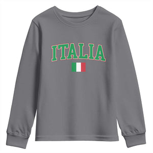 Vintage Italia Youth Sweatshirt Print Retro Varsity Italian Apparel TS10 Charcoal Print Your Wear