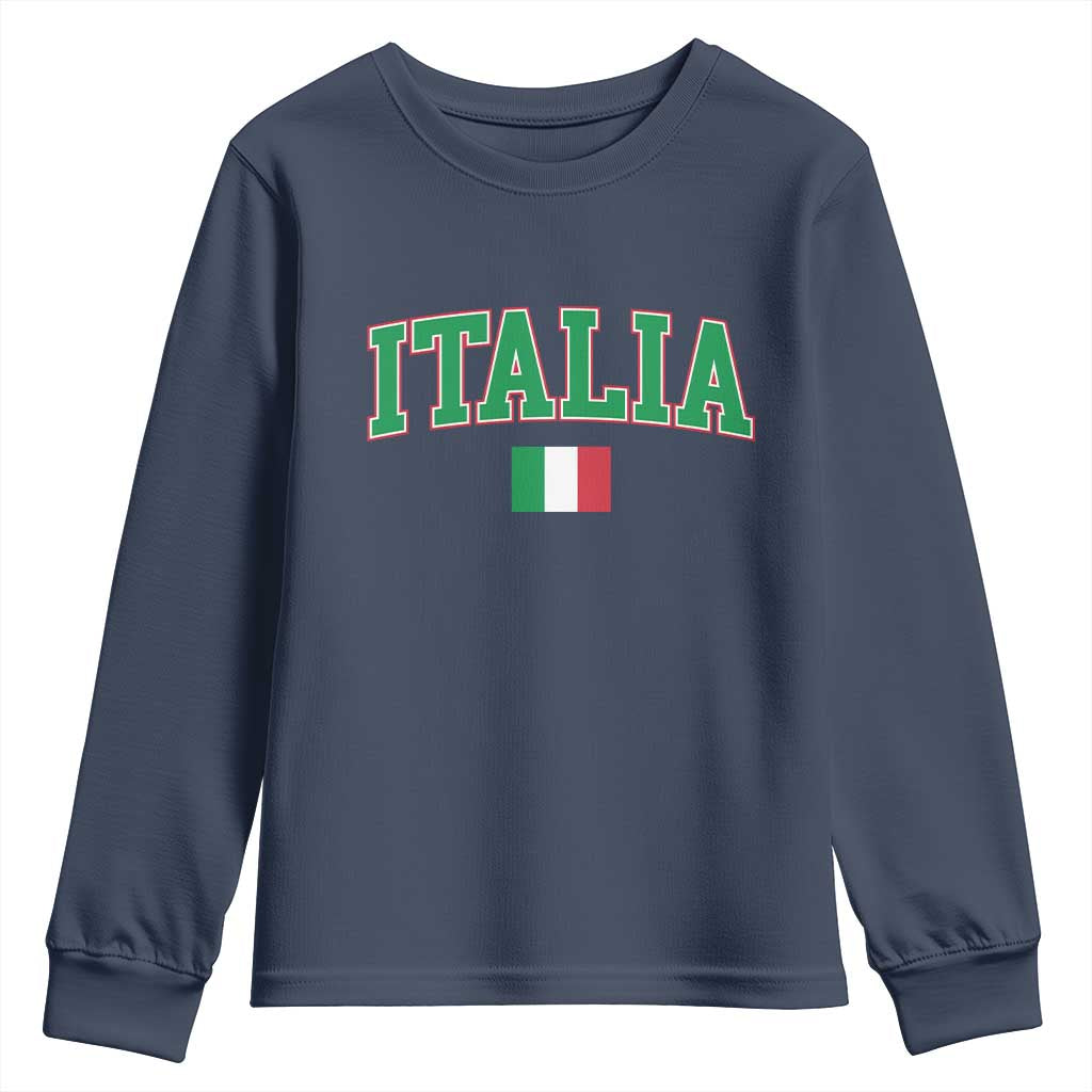 Vintage Italia Youth Sweatshirt Print Retro Varsity Italian Apparel TS10 Navy Print Your Wear