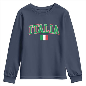 Vintage Italia Youth Sweatshirt Print Retro Varsity Italian Apparel TS10 Navy Print Your Wear