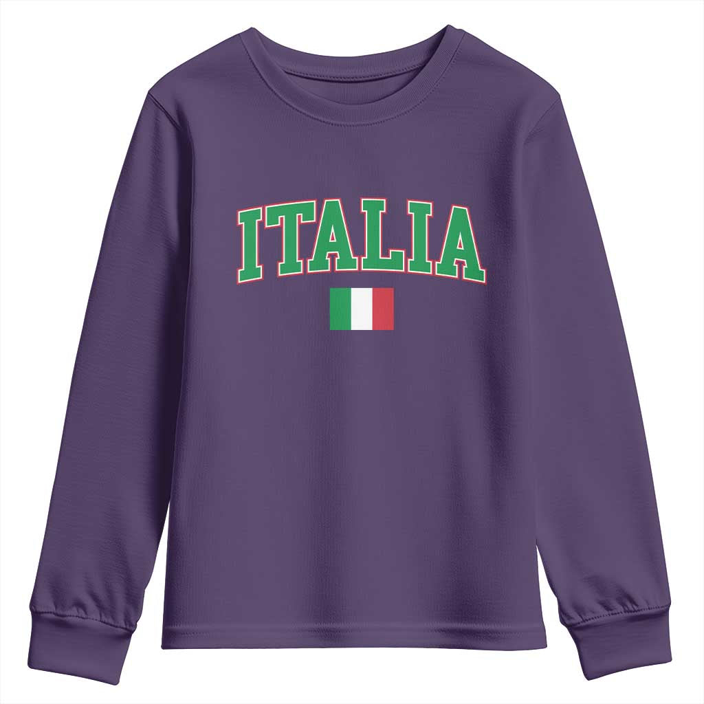 Vintage Italia Youth Sweatshirt Print Retro Varsity Italian Apparel TS10 Purple Print Your Wear