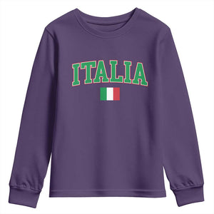 Vintage Italia Youth Sweatshirt Print Retro Varsity Italian Apparel TS10 Purple Print Your Wear