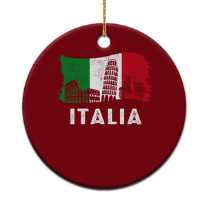 Italian Flag Ceramic Ornament Distressed Style Pisa Tower Colosseum Classic Scooter TS10 1pc Red Print Your Wear