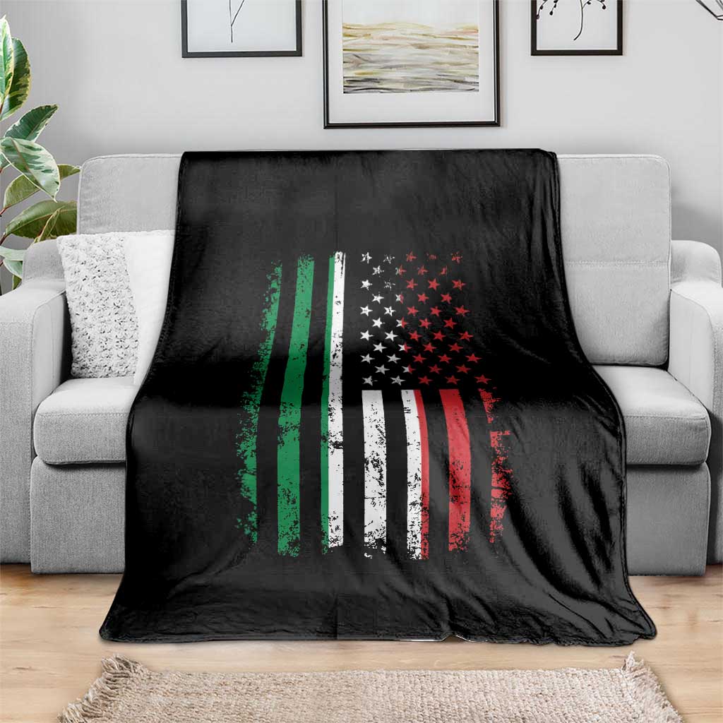 Italian American Flag Throw Blanket Retro Italian Family Italy Flag TS10 Print Your Wear