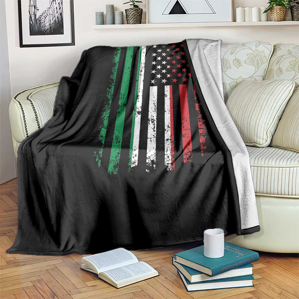 Italian American Flag Throw Blanket Retro Italian Family Italy Flag TS10 Print Your Wear