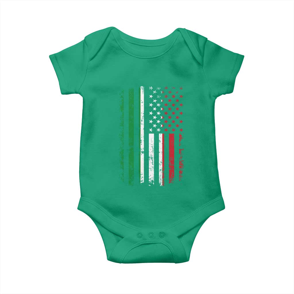 Italian American Flag Baby Onesie Retro Italian Family Italy Flag TS10 Irish Green Print Your Wear