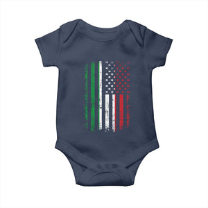 Italian American Flag Baby Onesie Retro Italian Family Italy Flag TS10 Navy Print Your Wear