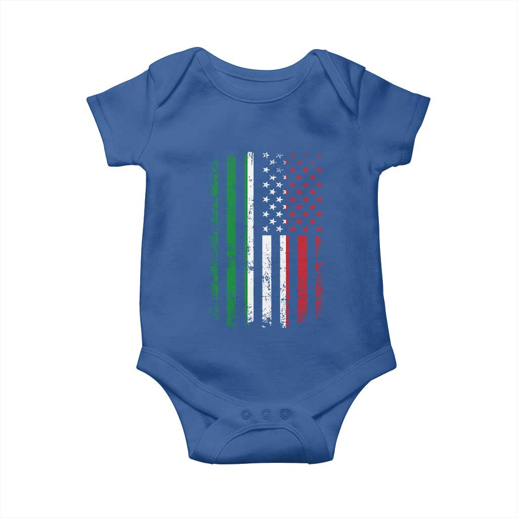 Italian American Flag Baby Onesie Retro Italian Family Italy Flag TS10 Royal Blue Print Your Wear