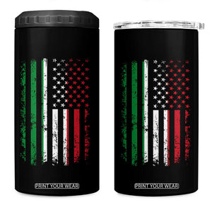 Italian American Flag 4 in 1 Can Cooler Tumbler Retro Italian Family Italy Flag TS10 One Size: 16 oz Black Print Your Wear