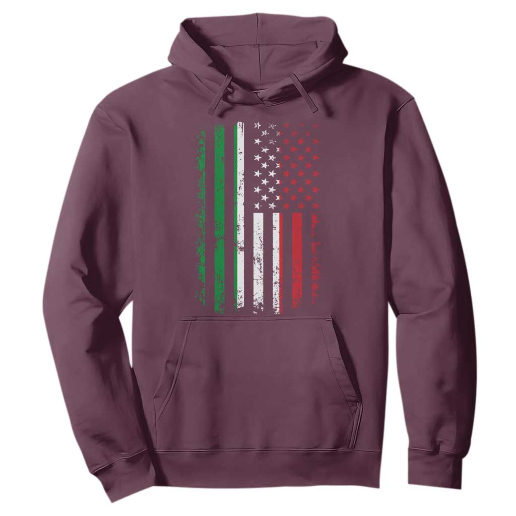 Italian American Flag Hoodie Retro Italian Family Italy Flag TS10 Maroon Print Your Wear