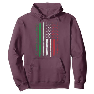 Italian American Flag Hoodie Retro Italian Family Italy Flag TS10 Maroon Print Your Wear