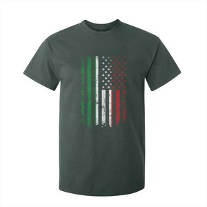 Italian American Flag T Shirt For Kid Retro Italian Family Italy Flag TS10 Dark Forest Green Print Your Wear