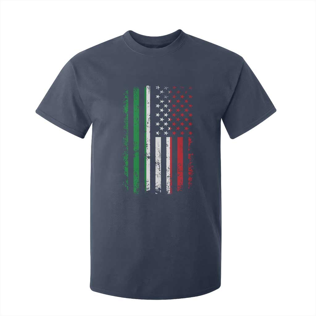 Italian American Flag T Shirt For Kid Retro Italian Family Italy Flag TS10 Navy Print Your Wear
