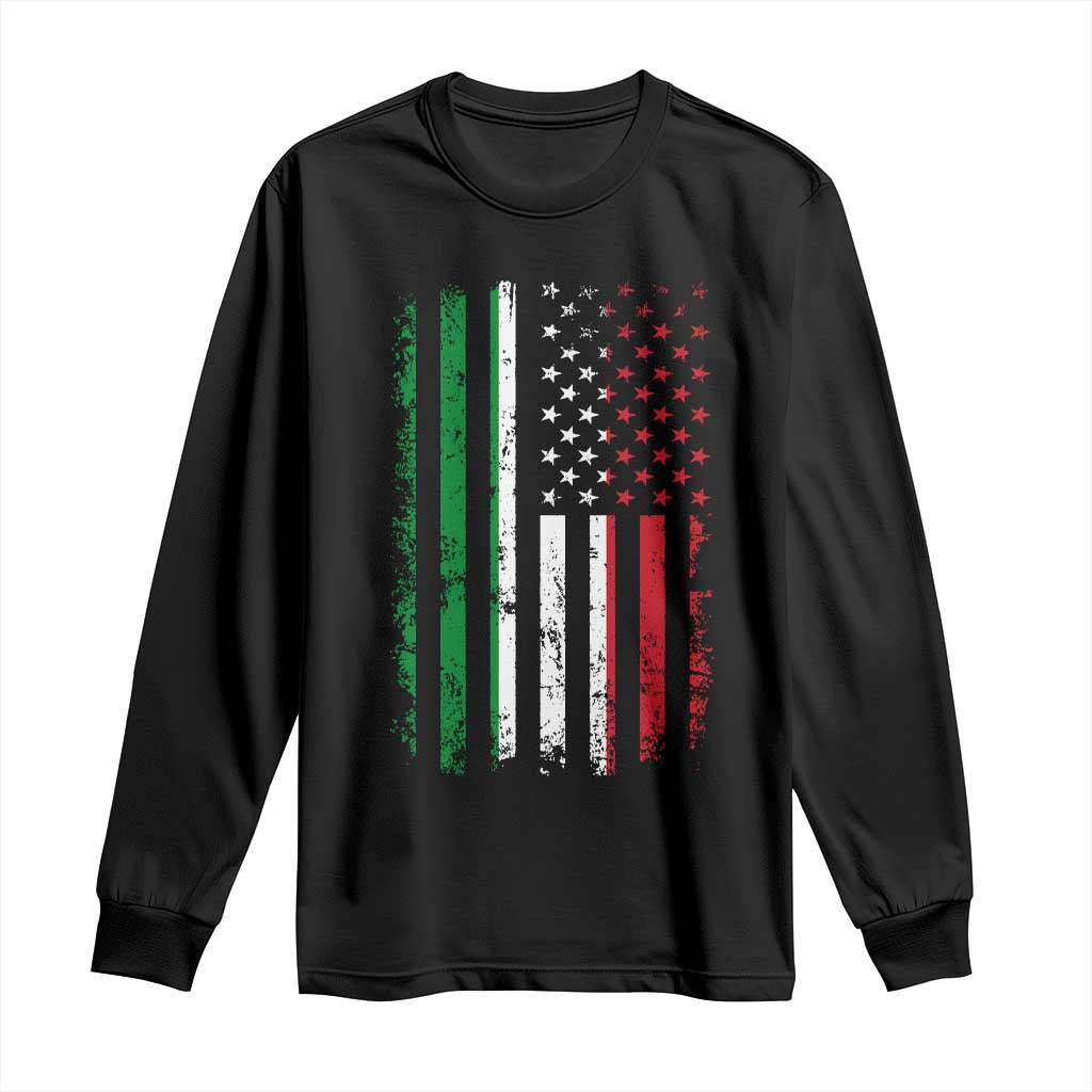 Italian American Flag Long Sleeve Shirt Retro Italian Family Italy Flag TS10 Black Print Your Wear