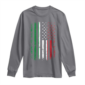 Italian American Flag Long Sleeve Shirt Retro Italian Family Italy Flag TS10 Charcoal Print Your Wear