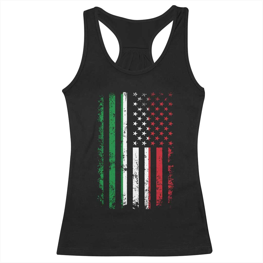 Italian American Flag Racerback Tank Top Retro Italian Family Italy Flag TS10 Black Print Your Wear