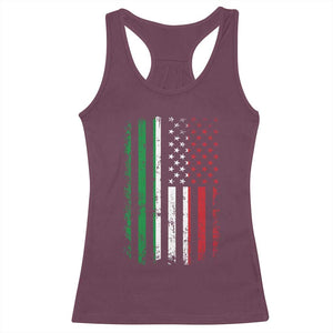 Italian American Flag Racerback Tank Top Retro Italian Family Italy Flag TS10 Maroon Print Your Wear