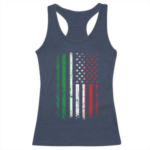 Italian American Flag Racerback Tank Top Retro Italian Family Italy Flag TS10 Navy Print Your Wear