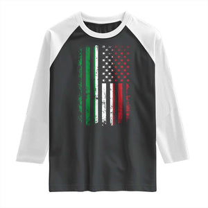 Italian American Flag Raglan Shirt Retro Italian Family Italy Flag TS10 Black White Print Your Wear