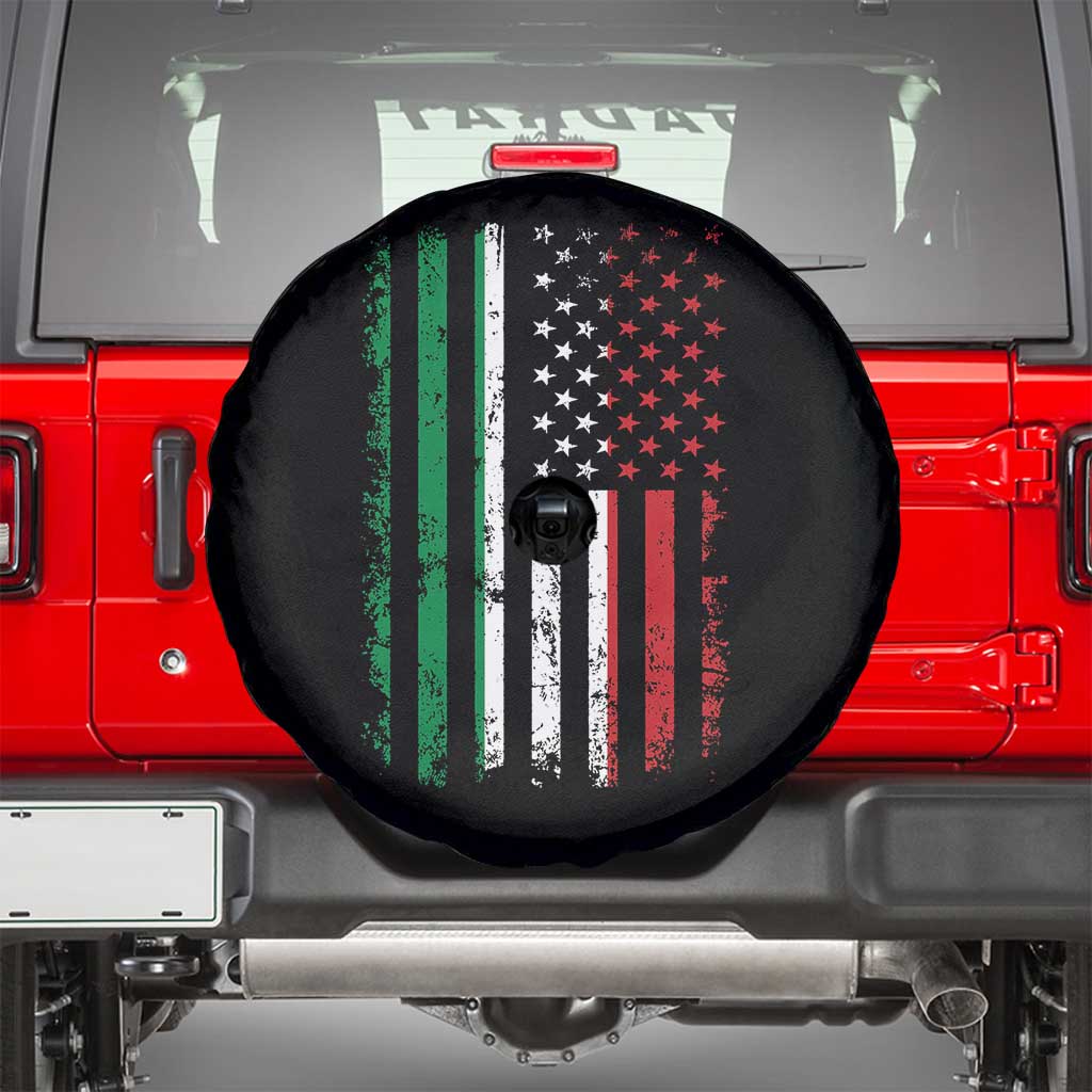 Italian American Flag Spare Tire Cover Retro Italian Family Italy Flag TS10 Black Print Your Wear