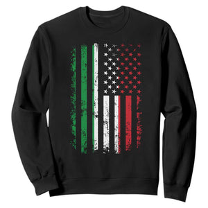 Italian American Flag Sweatshirt Retro Italian Family Italy Flag TS10 Black Print Your Wear