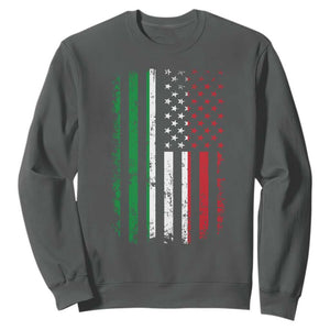 Italian American Flag Sweatshirt Retro Italian Family Italy Flag TS10 Dark Heather Print Your Wear