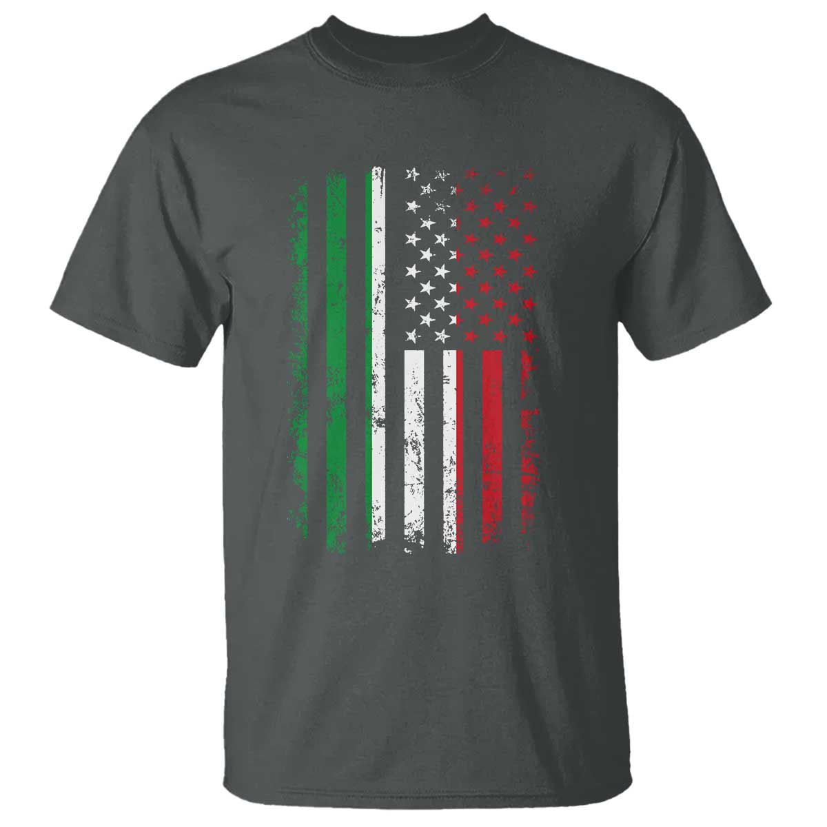 Italian American Flag T Shirt Retro Italian Family Italy Flag TS10 Dark Heather Print Your Wear