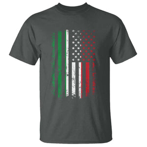 Italian American Flag T Shirt Retro Italian Family Italy Flag TS10 Dark Heather Print Your Wear