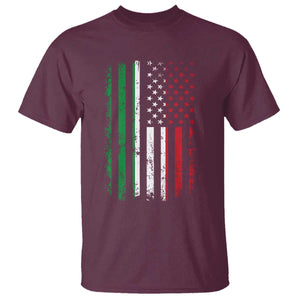 Italian American Flag T Shirt Retro Italian Family Italy Flag TS10 Maroon Print Your Wear