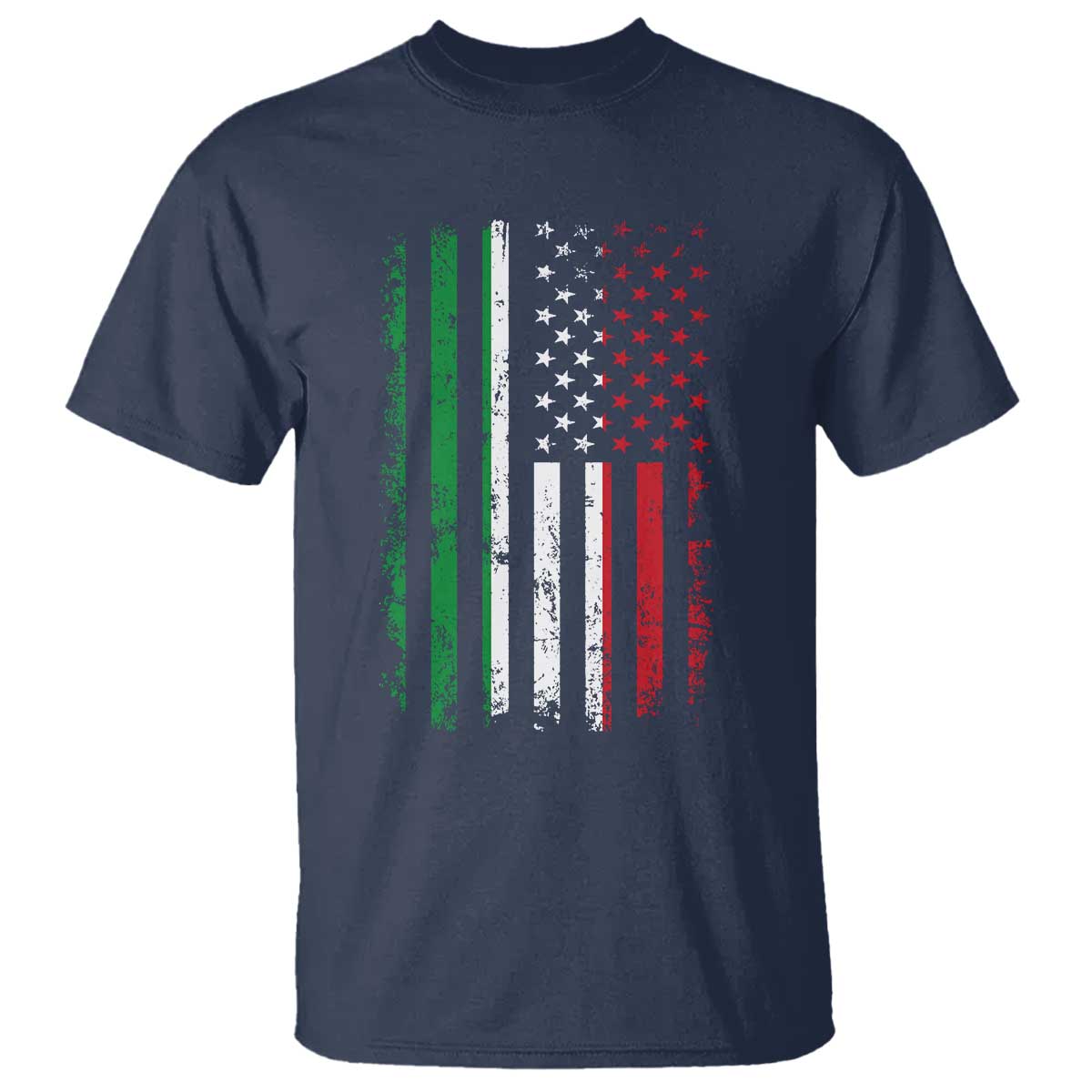 Italian American Flag T Shirt Retro Italian Family Italy Flag TS10 Navy Print Your Wear