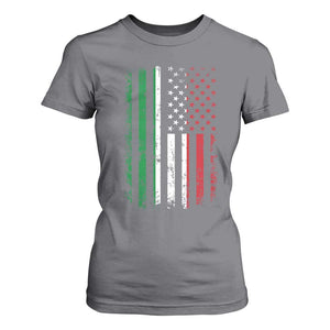 Italian American Flag T Shirt For Women Retro Italian Family Italy Flag TS10 Charcoal Print Your Wear