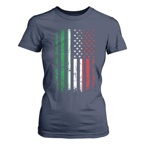 Italian American Flag T Shirt For Women Retro Italian Family Italy Flag TS10 Navy Print Your Wear