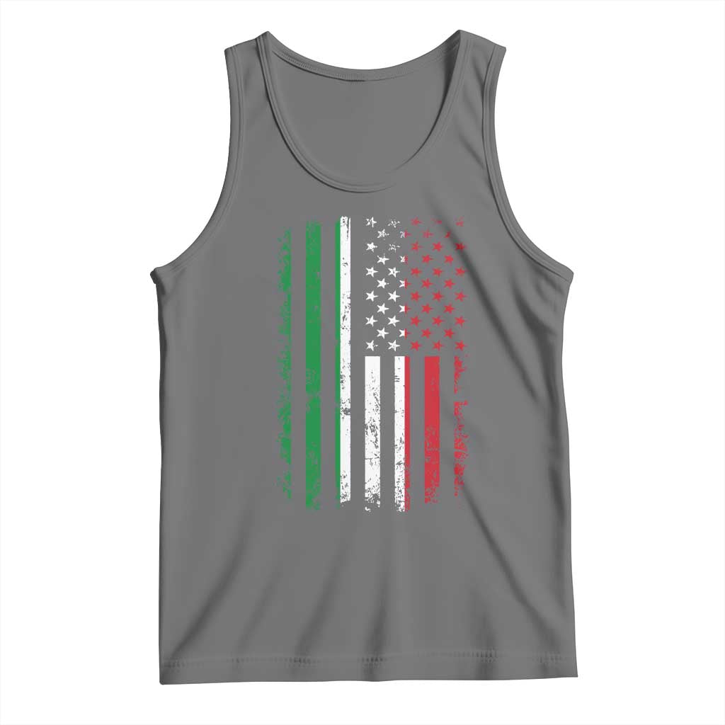 Italian American Flag Tank Top Retro Italian Family Italy Flag TS10 Black Heather Print Your Wear