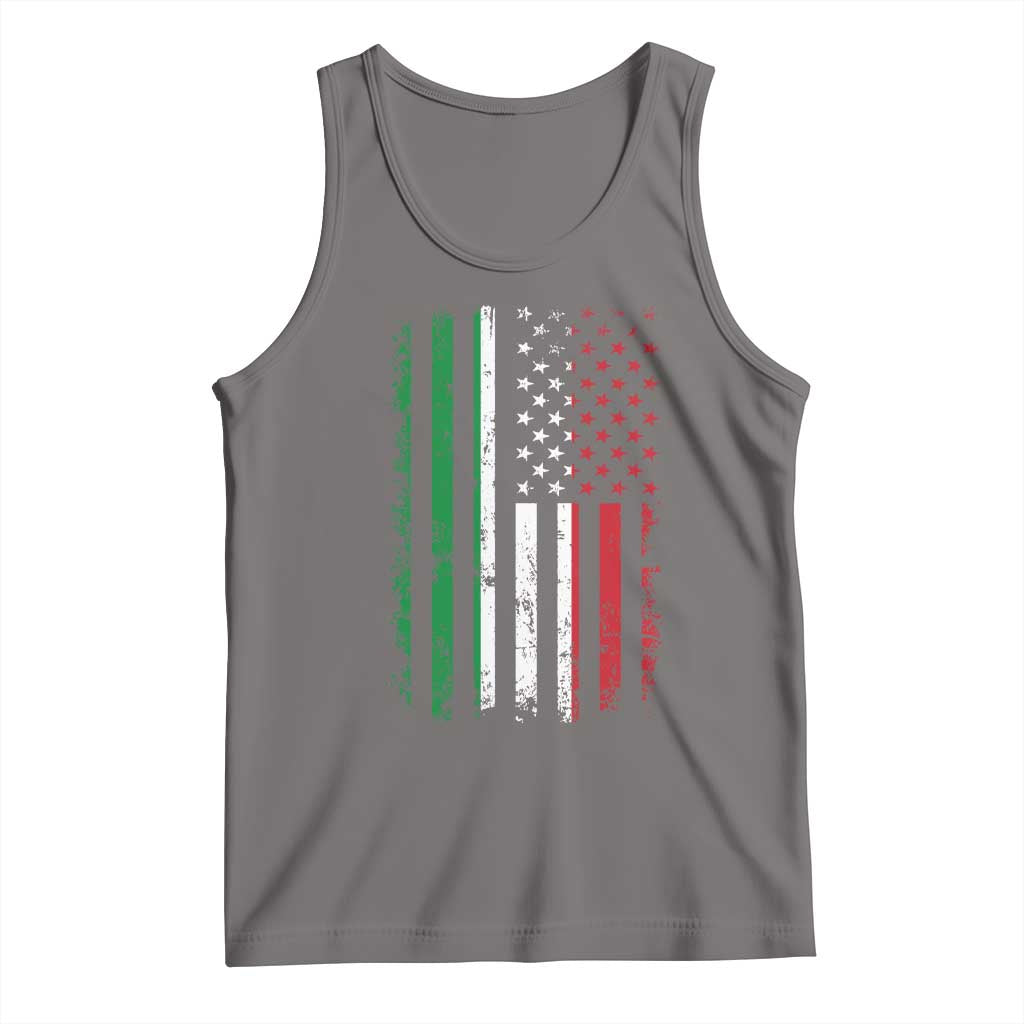 Italian American Flag Tank Top Retro Italian Family Italy Flag TS10 Deep Heather Print Your Wear