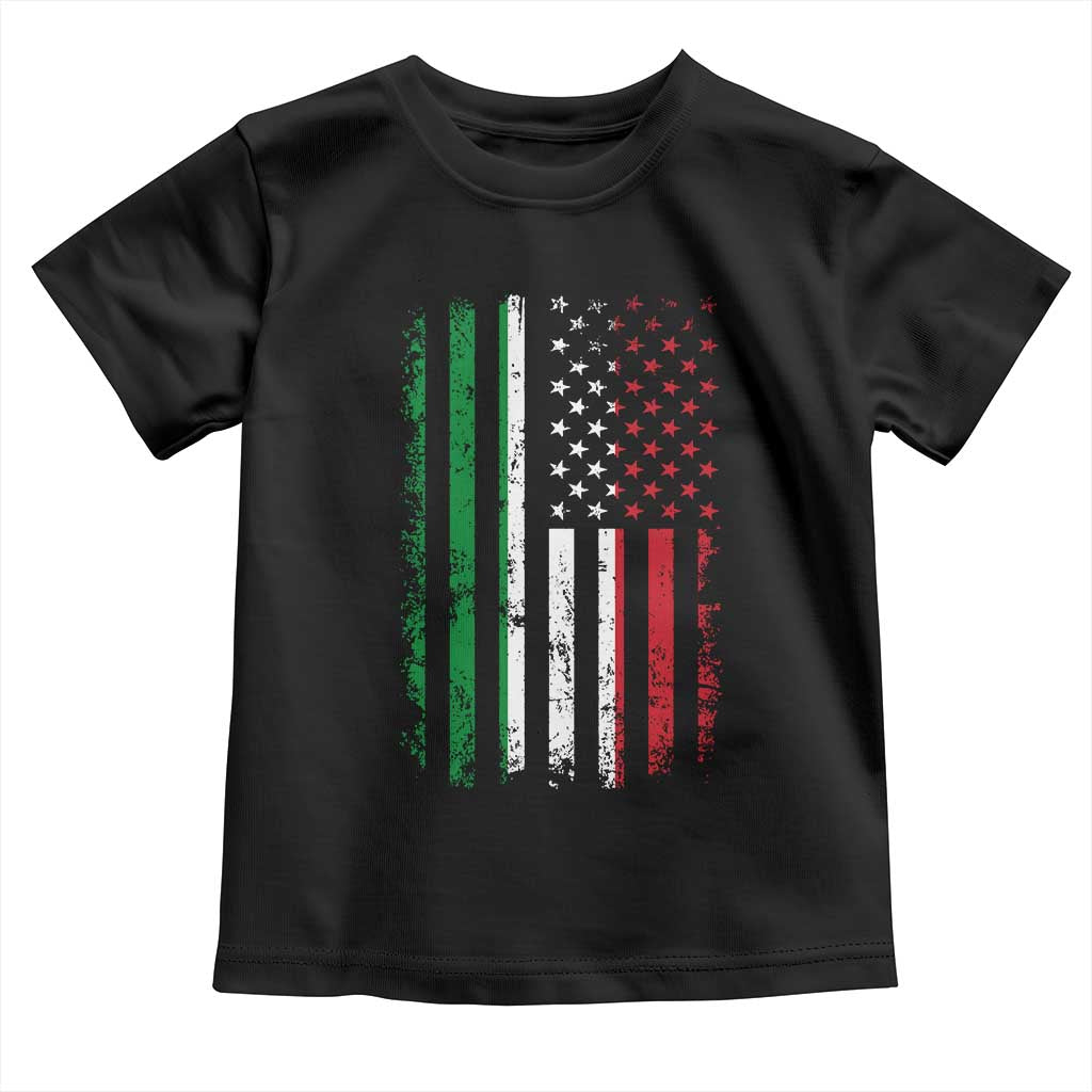 Italian American Flag Toddler T Shirt Retro Italian Family Italy Flag TS10 Black Print Your Wear