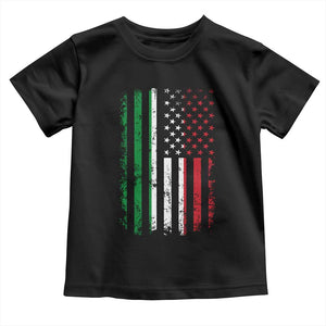 Italian American Flag Toddler T Shirt Retro Italian Family Italy Flag TS10 Black Print Your Wear