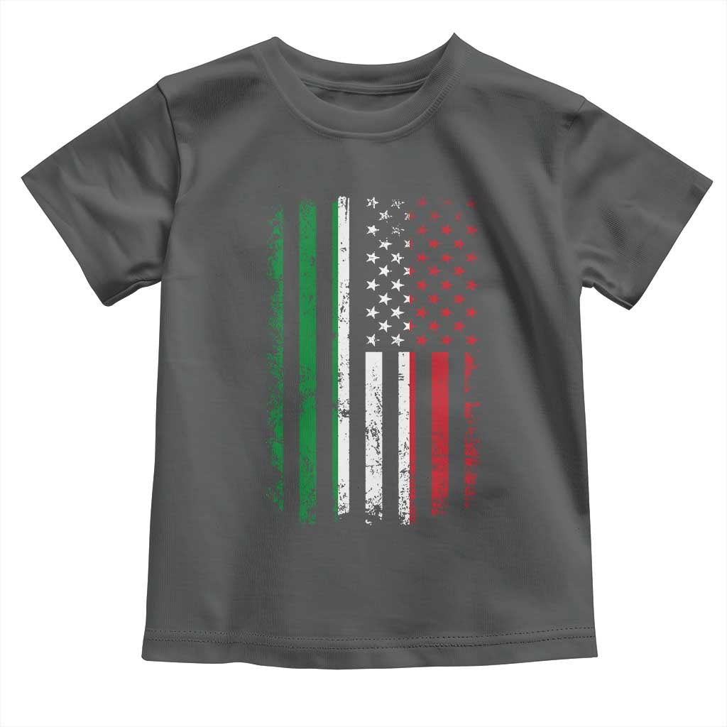 Italian American Flag Toddler T Shirt Retro Italian Family Italy Flag TS10 Dark Heather Print Your Wear