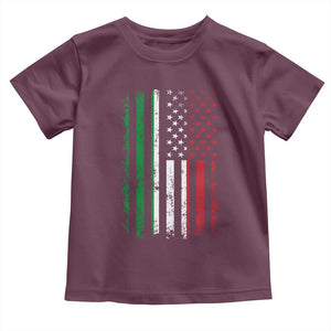 Italian American Flag Toddler T Shirt Retro Italian Family Italy Flag TS10 Maroon Print Your Wear