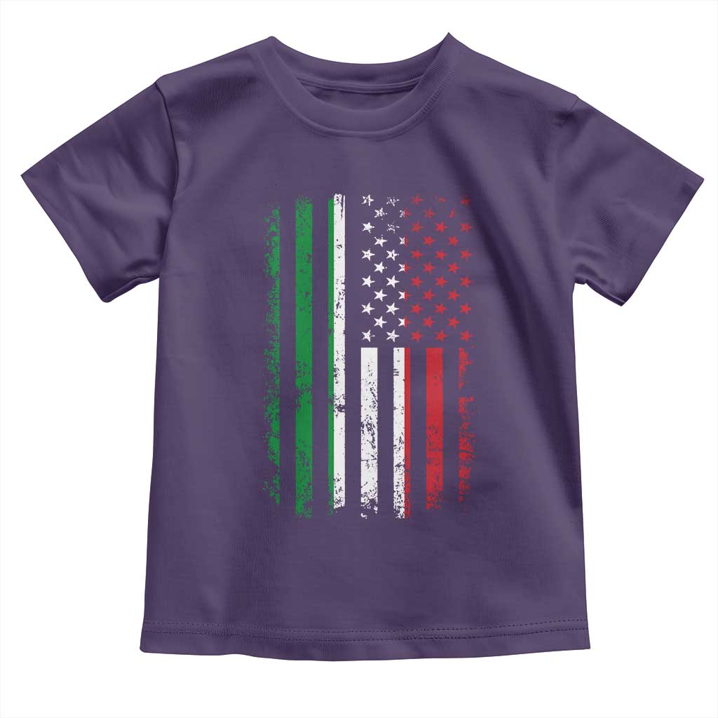 Italian American Flag Toddler T Shirt Retro Italian Family Italy Flag TS10 Purple Print Your Wear
