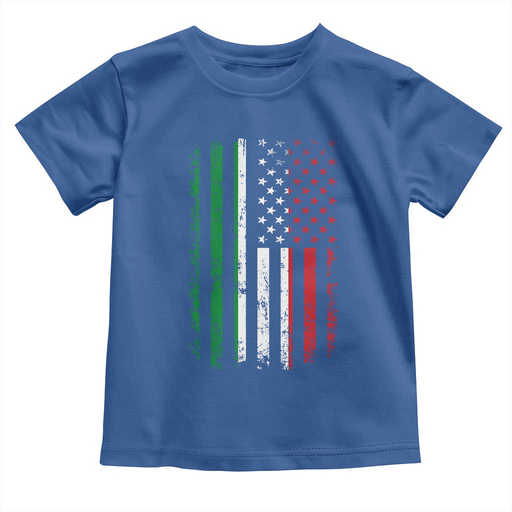 Italian American Flag Toddler T Shirt Retro Italian Family Italy Flag TS10 Royal Blue Print Your Wear