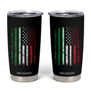Italian American Flag Tumbler Cup Retro Italian Family Italy Flag TS10 Black Print Your Wear