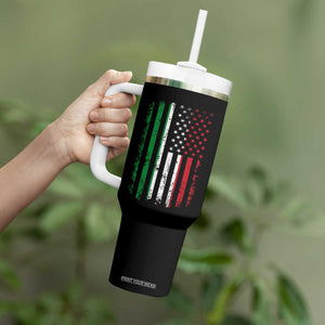 Italian American Flag Tumbler With Handle Retro Italian Family Italy Flag TS10 Print Your Wear