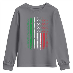 Italian American Flag Youth Sweatshirt Retro Italian Family Italy Flag TS10 Charcoal Print Your Wear