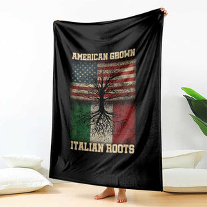 American Grown Italian Roots Throw Blanket USA Italy Flag Family Tree Italian TS10 Print Your Wear