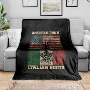 American Grown Italian Roots Throw Blanket USA Italy Flag Family Tree Italian TS10 Print Your Wear