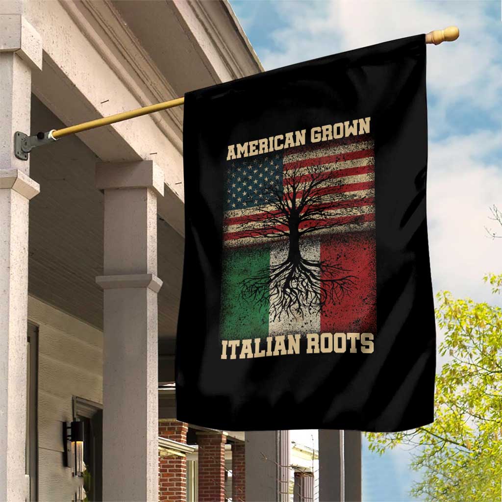 American Grown Italian Roots Garden Flag USA Italy Flag Family Tree Italian TS10 Print Your Wear
