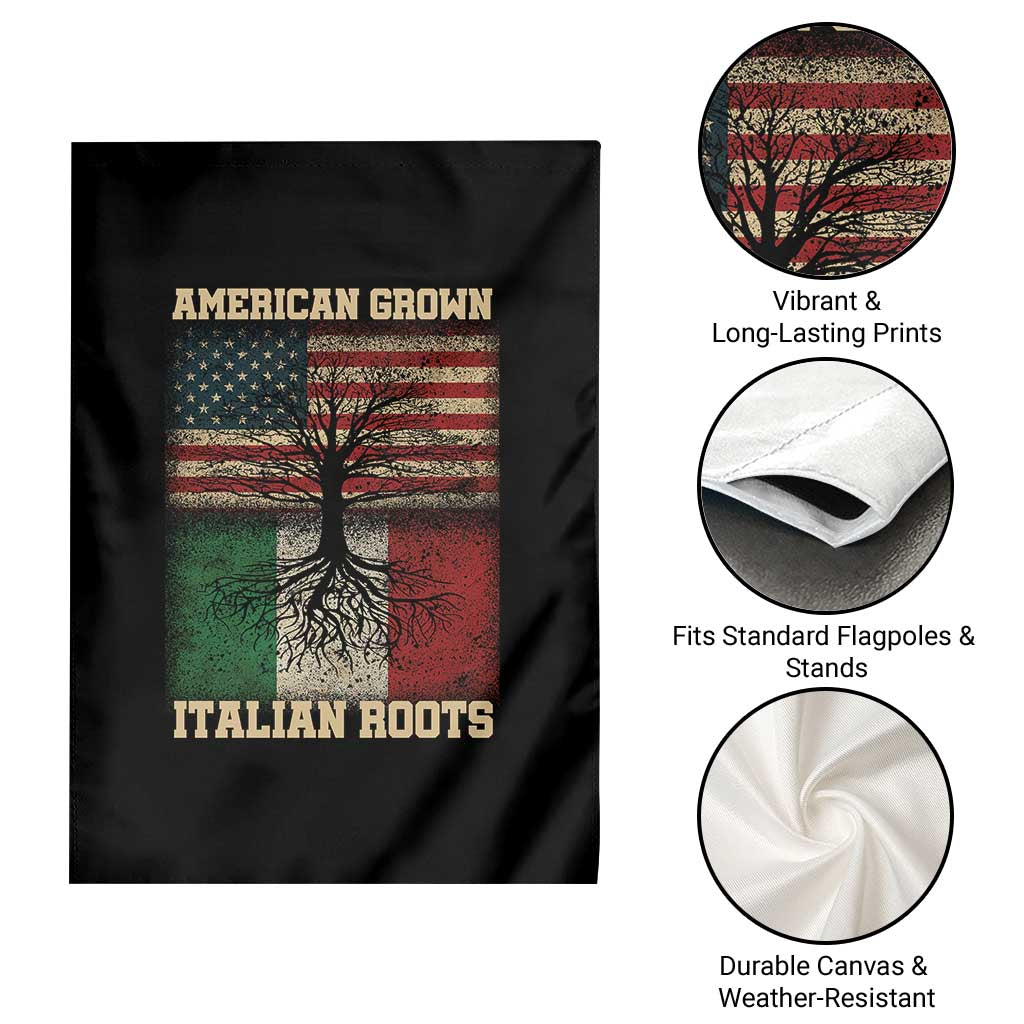 American Grown Italian Roots Garden Flag USA Italy Flag Family Tree Italian TS10 Print Your Wear