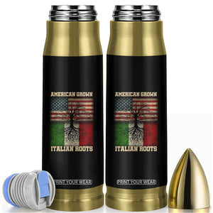 American Grown Italian Roots Bullet Tumbler USA Italy Flag Family Tree Italian TS10 Black Print Your Wear