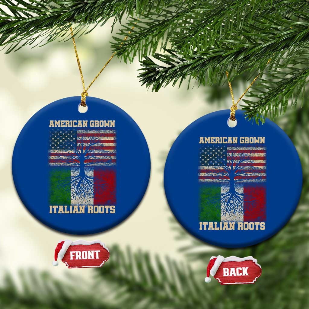 American Grown Italian Roots Ceramic Ornament USA Italy Flag Family Tree Italian TS10 1pc Blue Print Your Wear